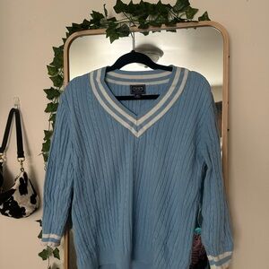 Chaps Light Blue Cable Knit Sweater